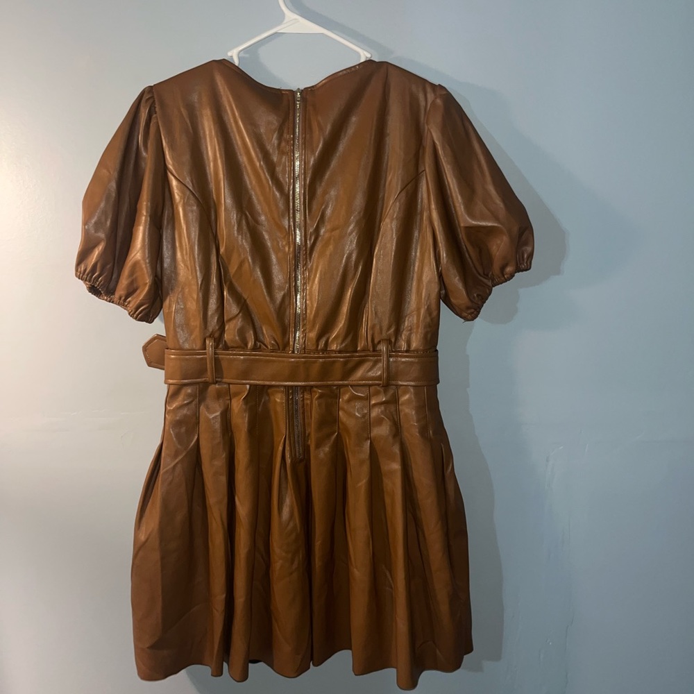 Sold- Lost + Wander Faux Vegan Leather Dress Size Large Skater Urban Style - Picture 6 of 6